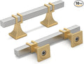 10 Pack 3 Inch Cabinet Pulls Brushed Nickel and Gold Cabinet Handles, Silver and Gold Dresser Drawer Pulls Brushed Nickel Kitchen Hardware