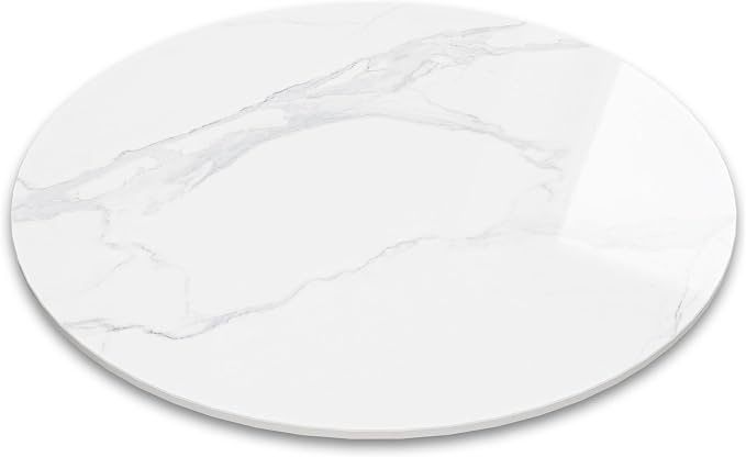 27.6" Lazy Susan Turntable – 360° Sinteredstone Silent Anti-Slip Turntable, Table Top Centerpiece for Kitchen, Pantry, Spice Rack, Refrigerator & Dining Table, White