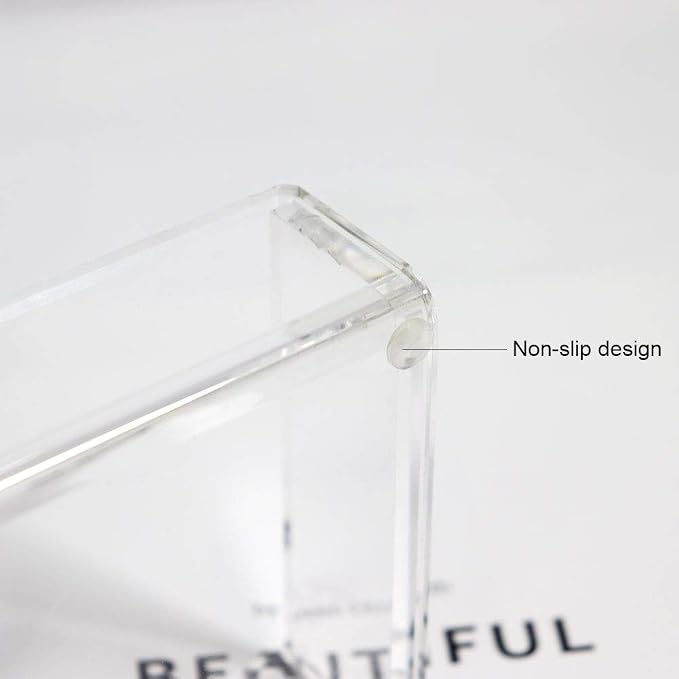MultiBey Rose Gold Sticky Note Holder Clear Acrylic Memo Pad Dispenser | Clear Desk Supplies Organizer Accessories Post Note Pad Dispenser for Office Home Schools (Rose Gold)