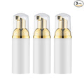 Tekson 2 OZ Foam Bottle with Gold Pump, Empty Travel Foaming Dispensers for Soap, Shampoo (3pcs, Gold)