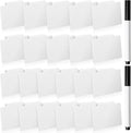 Chinco 24 Pcs Basket Label Clips Set Include 30 Removable Kitchen Clip Label Holder PVC Storage Bin with 2 Chalk Markers for Basket Kitchen Pantry Organization (White Clip,Black Pen)