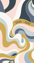 2026 Pocket Planner, 2-Year-Plus Monthly Calendar Planner (24-Month): January 2026 – December 2027, Purse Size 6.5" x 3.5", Swirly Waves