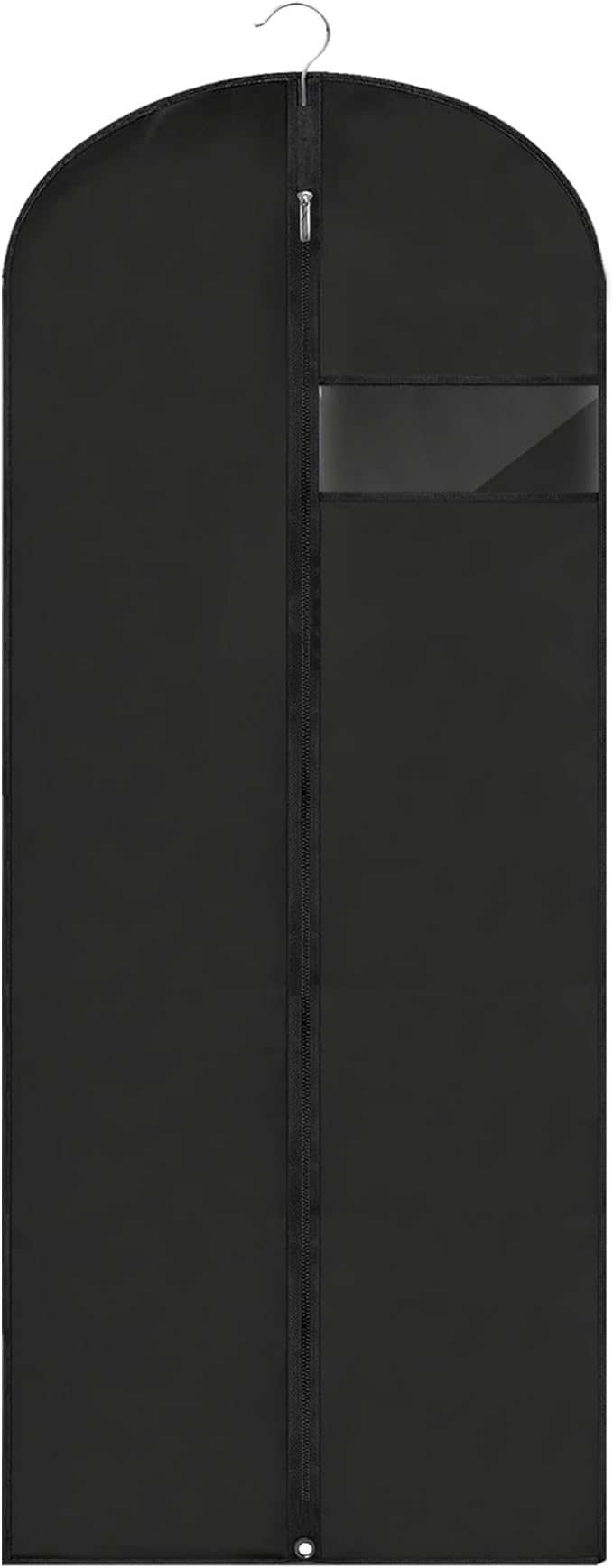 Dress Bags for Gowns Long, 60'' Garment Bags for Hanging Clothes, Suit Bag Cover for Storage and Travel (Black)