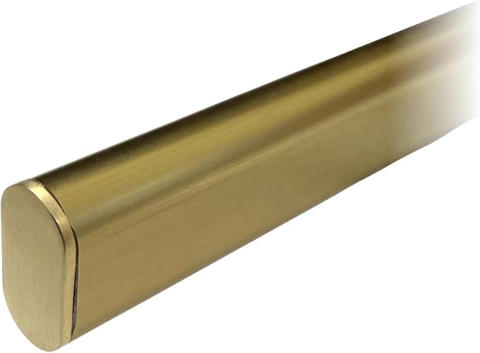 Oval Closet Rod End Cap |15mm x 30mm | Satin Brass | 10 Pack