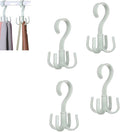 4PCS Closet Hanging Organizer 360 Degree Swivel Hooks, Belt Organizer for Closet, Space Saving Closet Organizers Storage for Bra Tank Top Scarf Purse Kitchenware Bath Products (Green)