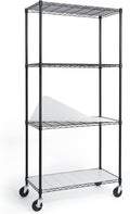CAPHAUS NSF Heavy Duty Wire Shelving w/Wheels, Leveling Feet & Liners, Storage Metal Shelf, Garage Shelving Storage, Utility Wire Rack Storage Shelves, W/White Clear Liner, 36 x 18 x 76 4-Tier