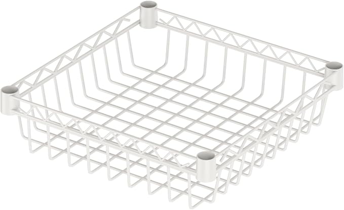 Golpart Basket Shelves Closet Rack with Wheels Metal Pantry Wire Shelf Unit | 6 tier Storage Rolling Shelving Bathroom Organizers Kitchen Garage Laundry Room Organization Home 13.6"Dx13.6"Wx63"H White