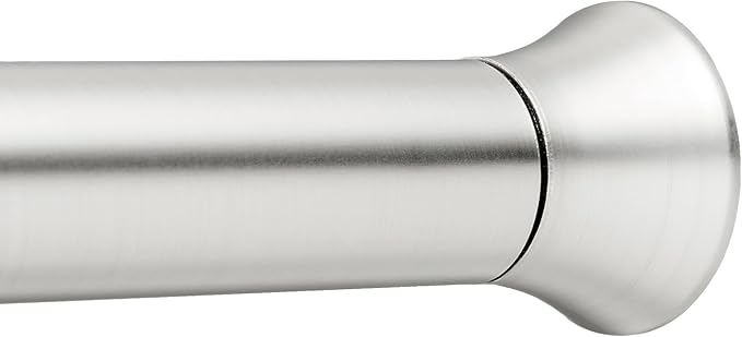Amazon Basics Tension Curtain Rod, Adjustable 36-54" Width, Nickel, Classic Finial