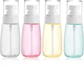 Refillable Cosmetic Spray Bottles for Fine Mist Plastic Empty Clear Refillable Travel Container Essences Rose Water Mister (3.4 Ounce,100ml)