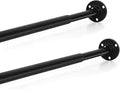TYRON Mini Thin Skinny Smallest Closet Rods for Hanging Clothes, 1/2" Diameter,12 to 18 In. Adjustable Slim Closet Rod, Metal Closet Bar Hanging Rod for Baby Kids Closet, Small Space (Black,2 Pcs)