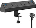 Jgstkcity Desk Clamp Power Strip USB C,40W Total Fast Charging Station,4 PD 20W USB C Ports,Desk Edge Mount Surge Protector,5 Outlets,Fit 1.96" Tabletop Edge,ETL Listed | 1200J,Total 40W Charging Hub,5 Outlets & 6 USB, 6FT Extension Cord, Fits 1.96" De...