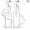 2 Pack Spray Bottles for Hair - Continuous Water Mister Spray Bottles with Ultra Fine Mist Spray for Hairstyling, Barbers, Salons, Skin Care, Cleaning, Plants, Pets (Ivory, 10.1 oz)