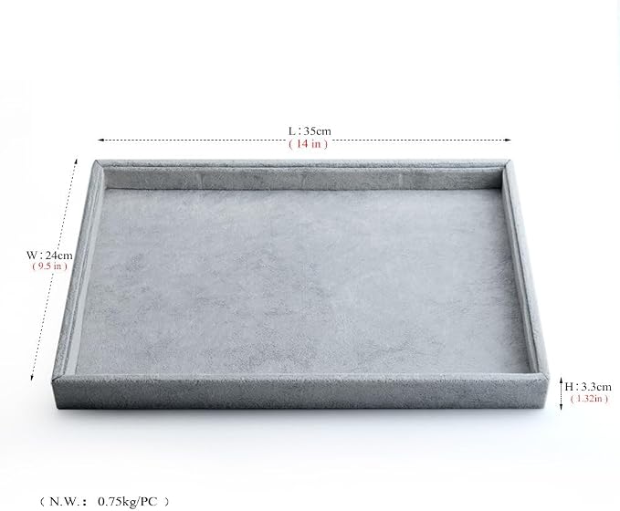 Oirlv Velvet Stackable Jewelry Trays Grids Rings Earrings Bracelet Watch Showcase Display Tray