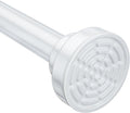 Ausemku Shower Curtain Rod - 32-92 Inch Rustproof Tension Rod, Non-Slip Spring Design, No Drilling Adjustable Curtain Rod for Bathroom, Kitchen, and Closet（White）