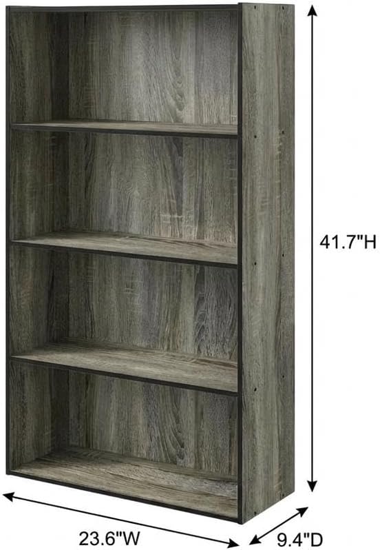 Furnifact French Oak Bookcase with Classic Design, Sturdy Wood Construction, Versatile Storage Solution, Elegant Finish for Living Room, Office