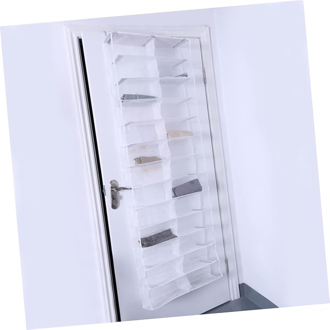 over the Door Shoe Organizer 26 Large Pockets Hanging Shoe Holder for Closet Shoes Storage Rack for Slippers Belts Scarves with Hooks 21.65 X 6.29 X 1.96 in