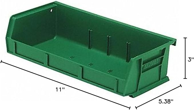 Quantum Storage QUS232 Ultra Stack and Hang Bins - 5-3/8" x 11" x 3" - 8 Pack