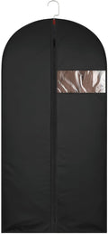 65Inch Garment Bags Covers, Black Hanging Clothes Bag, Suit Cover Bags with Clear Window for Hanging Closet Clothes Storage and Travel (1, Black, 65 inch)