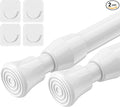AIZESI Spring Tension Curtain Rods Short Tension Rod (White,27" to 37"-2Pc) | Adjustable, No Drilling, Expandable Spring Loaded, Suitable for Doors and Windows