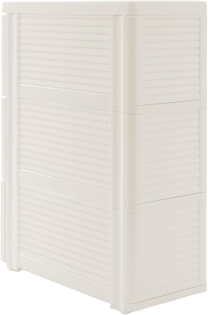 PERFERATE Narrow Plastic Storage Cabinet with 3Drawers Slim Storage Drawers with Wheels Tall Chest Organizer Cabinet Vertical for Small Spaces, Bedroom, Living Room, Office (3 Drawers)