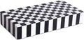 Handicrafts Home Large Decorative Storage Box with Lid, Black and White Coffee Table Storage Box, Remote Control Holder, Keepsake Storage Box for Living Room & Shelf Decor, Puzzle Check 12x6x2