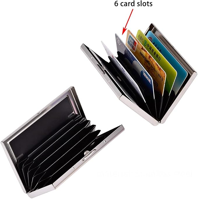 EASTNIGHTS RFID Credit Card Holder Stainless Steel Credit Card Protector Business Card Holder for Women Men