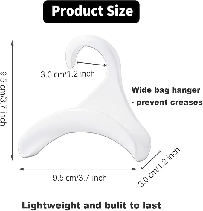 10 Pcs Purse Hanger Hook Purse Organizer Insert Hanger Holder Handbags Backpacks Arch Hook for Closet Home Storage(White)