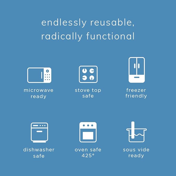 Stasher Reusable Silicone Storage Bags, Food Storage Containers, Microwave and Dishwasher Safe, Leak-free, Stand Up - Mid (Clear) and Mega (Aqua)
