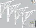 Rustic Tree White Heavy Duty Shelf Brackets 6 inch by Balin Designs, Decorative L Brackets, Iron Metal Floating Shelf Bracket, Wall Mount Shelving Bracket, Included Hardware, Set of 4