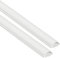 D-Line Half Round Cord Hider, Patented Cable Cover, Hide TV Wall Mount Wires, Raceway for Cords, Decorative Wire Covers, Paintable, Adhesive Cable Concealer, 2X 0.78in W x 0.39in H x 39in L, White