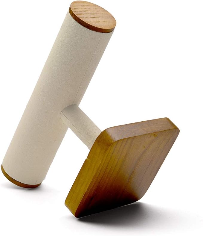 Oirlv Solid Wood Hovering T-Bar Jewelry Display Stand Watches Bracelet Necklace Bangle Holder Jewelry Organization(Creamy-White)