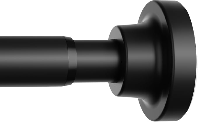 AIZESI Spring Tension Curtain Rod 29-63 Inch Black Stainless Steel Telescoping Rod No Drill for Window or Shower