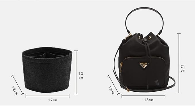 Lckaey Felt Purse Organizer Insert, for bucket liner storage bag2071dark grey