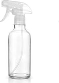 12oz Clear Glass Spray Bottle 1 Pack, Adjustable Mist Stream | Refillable glass spray containers for hair care, plant maintenance, cleaning & essential oils