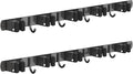 CUXIXA 2 Pack Mop and Broom Holder Wall Mount, Non-slip Broom Hanger Wall Mount, Heavy Duty Mop Broom Organizer for Kitchen Garden Garage Laundry Room Wall Decor Organization and Storage Black 5R4H