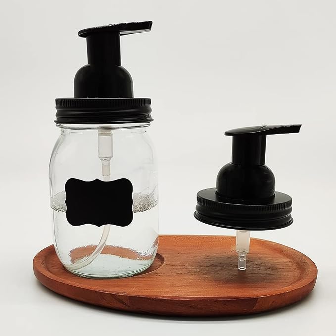 Mason Jar Foaming Soap Dispenser Pump fit Regular Mouth,Rust Proof Stainless Steel Lid and BPA Free Plastic Foam Soap Pump-Hotel Bathroom Accessories