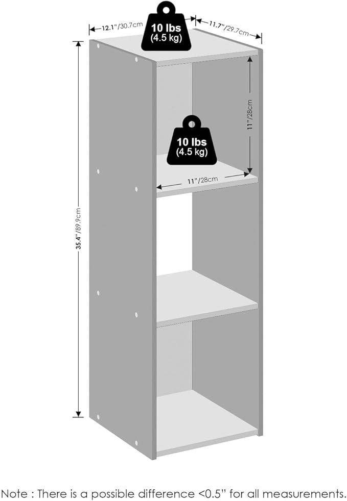 HomeStock Modern Minimalism Cubic Storage Cabinet, Bookcase, Bookshelf White/3 Cube