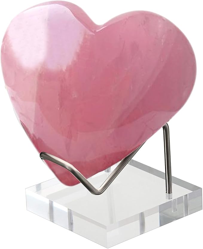 Hipiwe Metal Display Stand with Acrylic Square Base Business Card Holder Clear Acrylic Rock Display Easel for Fossil Coral Mineral Agate
