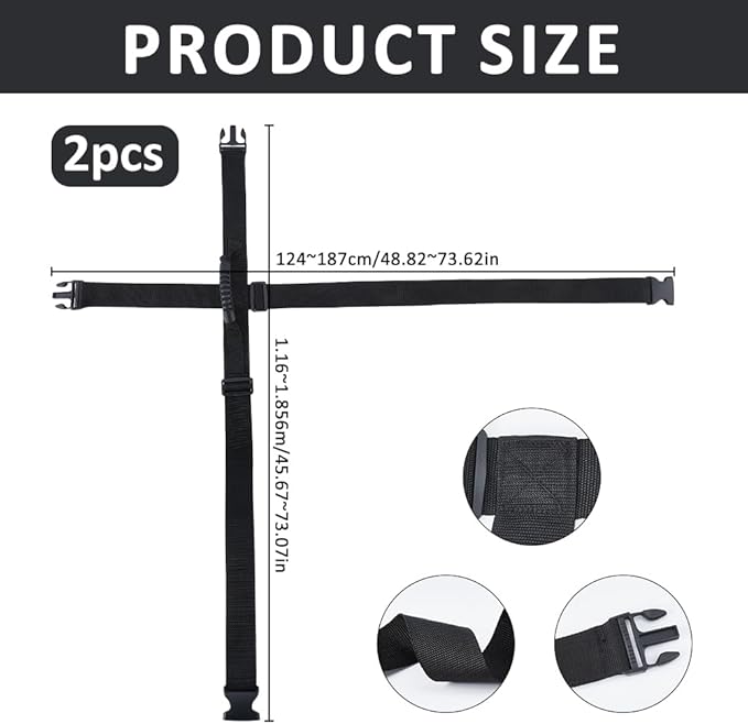 SUPERFINDINGS 2 Pack Box Carrying Strap with Handle 1.16-1.85m/45.6-72.8" Adjustable Box Handle Strap Cross-Shaped Style Nylon Carry Straps for Moving Storage Totes Appliances Suitcases Cylinder