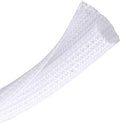 Cable Management Sleeve, Split Design, 10FT - 1 Inch, White | Cord Protectors from Pets | Heat & Abrasion Resistant Wire Loom | Automotive Wiring & Home Office Cable Organization
