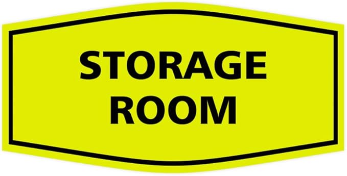 Signs ByLITA Fancy Storage Room Sign (Yellow/Black) - Large 5 Pack