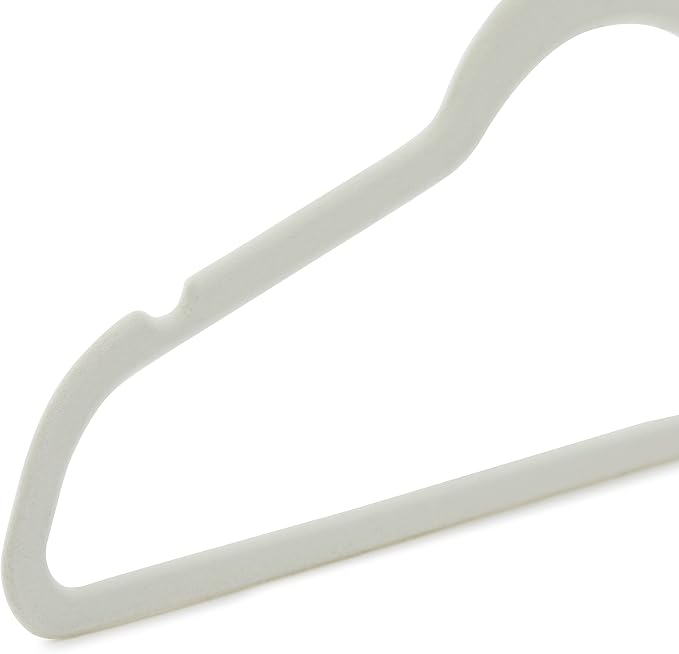 Amazon Basics Slim Velvet Non-Slip Space Saving Suit Clothes Hangers, Closet Organizer, Ivory/Rose Gold, 30-Pack