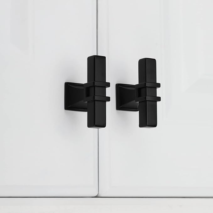40 Pack Cabinet Knobs Black Dresser Drawer Knobs - Black Kitchen Cabinet Pulls T Bar Kitchen Hardware