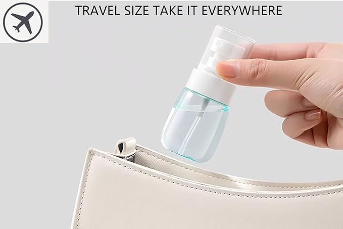 Empty Fine Mist Spray Bottles 2oz Small Travel Perfume Atomizer for Essential oil Perfume Hair Makeup 10 Pack