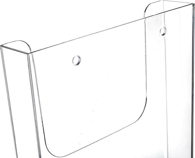 3 Pack Acrylic Brochure Holder, 8.5 x 11 Inch Brochure Holder Wall Mount, Clear Literature Organizer Pamphlet Flyer Display Plastic Magazine Holders for Wall