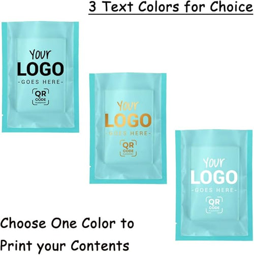 100PCS Customized Vacuum Heat Seal Bag,Open Top Packaging Bag with Clear Front,Single Color Printing for Logo/Text/QR Code (Blue, 13 * 18CM/5.0"*7.1"-100PCS-One Color Print)