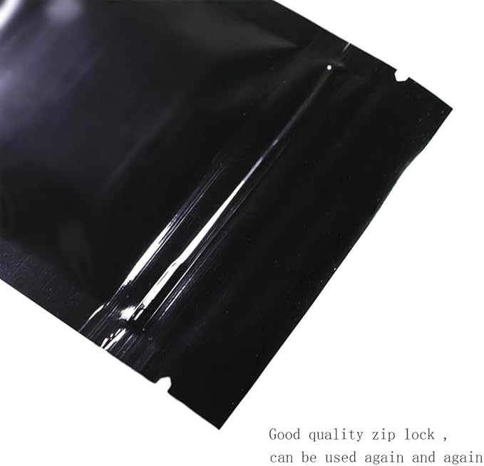 100PCS Customized Mylar Zipper Bags,Clear Front Resealable Packaging Pouches For Food Storage,Single Color Printing for Logo/Text/QR Code (Black, 6.5 * 9CM/2.6"*3.5"-100PCS-One Color Print)