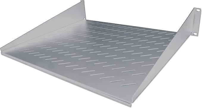 Intellinet 19 Inch Cantilever Shelf, 2U, 2-Point Front Mount, 250 mm Depth, Grey
