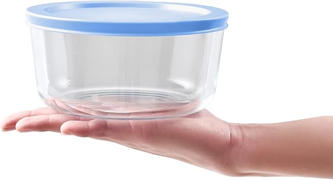 DURA LIVING 12-Piece Glass Food Storage Containers Set (6 Containers + 6 BPA-Free Lids) | 4-Cup, Leakproof | Microwave, Freezer, Oven & Dishwasher Safe | Ideal for Meal Prep & Pantry Organization
