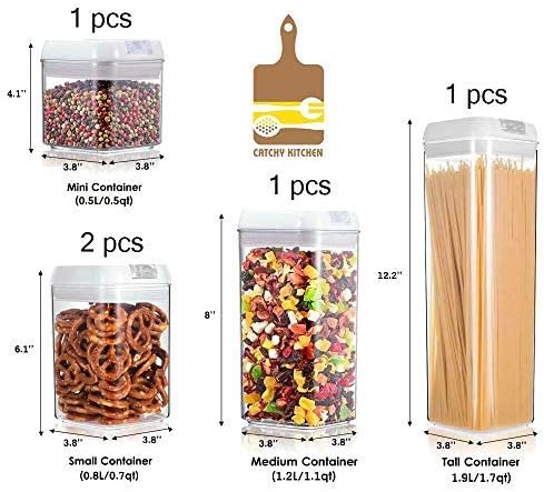Food Storage Containers with Lids, 5 Pieces Set Airtight Food Containers, Interchangeable Lock Design
